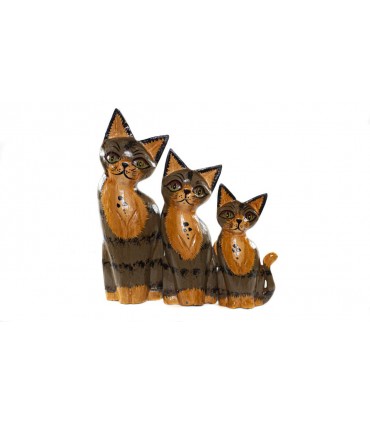 JUEGO DE 3 GATOS ANTIK