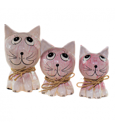 JUEGO DE 3 GATOS CABEZONES