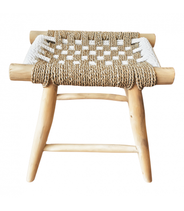 BANQUITO MADERA CUERDA NATURAL 40 CM