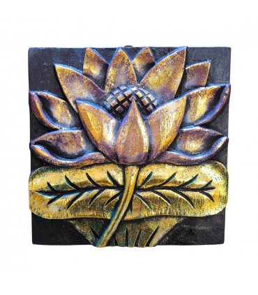 CUADRO TALLADO  FLOR LOTO 20X20 CM