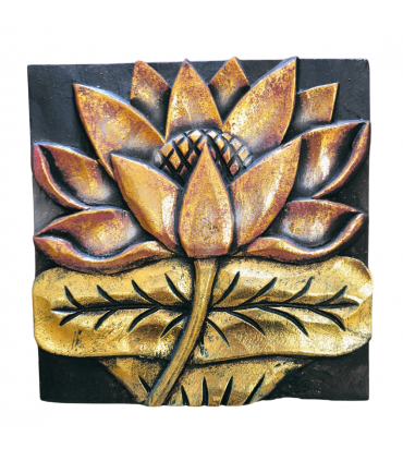 CUADRO TALLADO  FLOR LOTO 20X20 CM