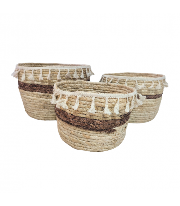 JUEGO TRES CESTAS FIBRA NATURAL