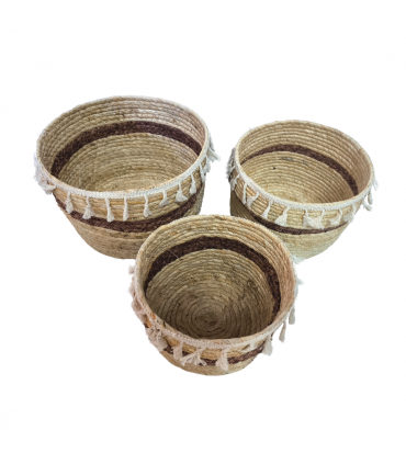 JUEGO TRES CESTAS FIBRA NATURAL