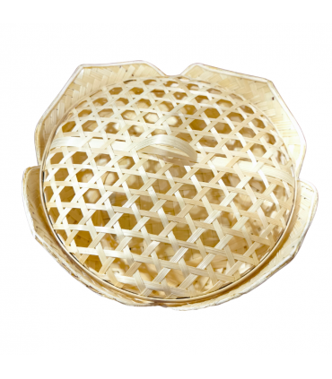 RECIPIENTE BAMBÚ CON TAPA LOTO