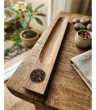 QUEMADOR INCIENSO MADERA SÍMBOLOS