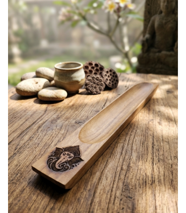 QUEMADOR INCIENSO MADERA SÍMBOLOS