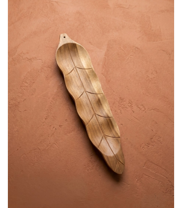 QUEMADOR INCIENSO MADERA HOJA