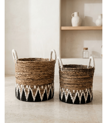 JUEGO DOS CESTAS BANANA MACRAMÉ