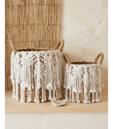 JUEGO DOS CESTAS BANANA MACRAMÉ