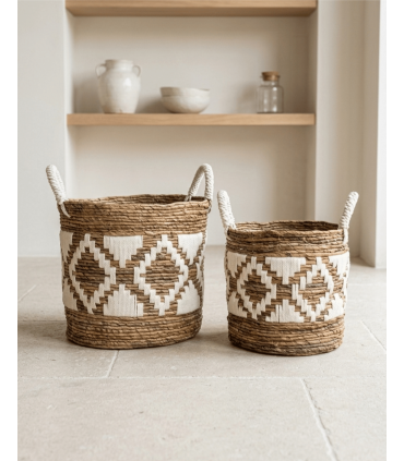 JUEGO DOS CESTAS BANANA MACRAMÉ