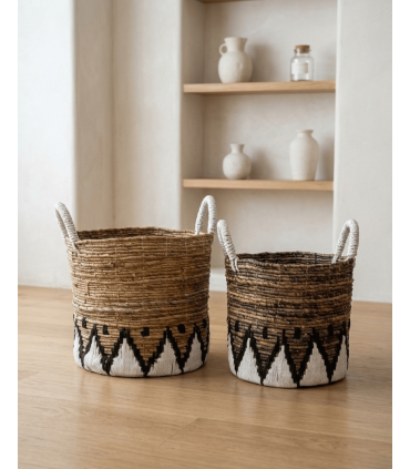 JUEGO DOS CESTAS BANANA MACRAMÉ