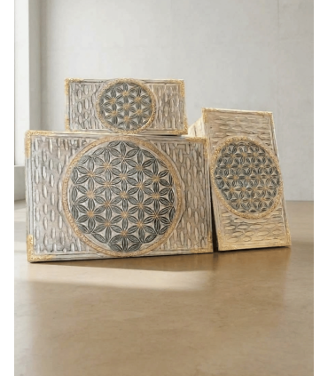 JUEGO DE TRES BAÚLES MADERA