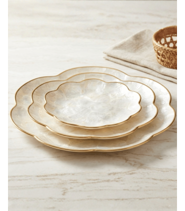 SET DE TRES PLATOS NÁCAR