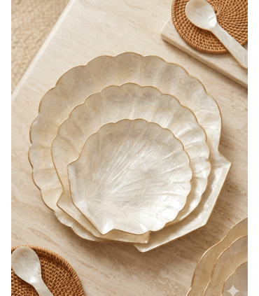 SET DE TRES PLATOS NÁCAR