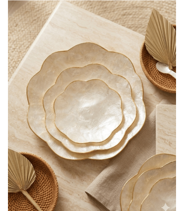 SET DE TRES PLATOS NÁCAR