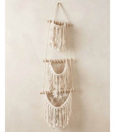 MACETERO MACRAMÉ TRES NIVELES