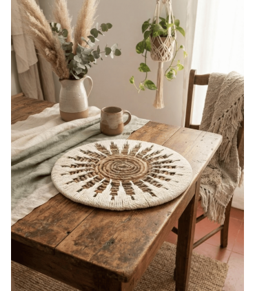 DECORACIÓN PARED BANANA MACRAMÉ 35 CM