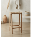 TABURETE BAR MADERA Y CUERDA 75 CM