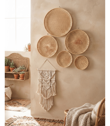 CONJUNTO PARED CINCO PLATOS BAMBÚ