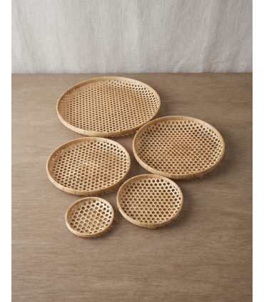 CONJUNTO PARED CINCO PLATOS BAMBÚ