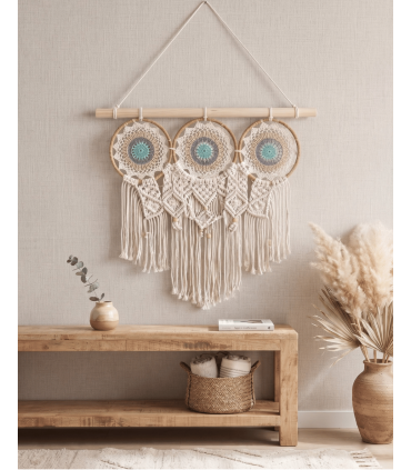 CONJUNTO ATRAPASUEÑOS MACRAMÉ