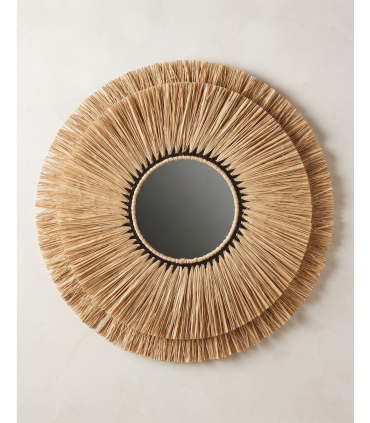 ESPEJO REDONDO NATURAL 110 CM