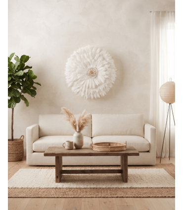 DECORACIÓN PARED PLUMAS CONCHA 60 CM